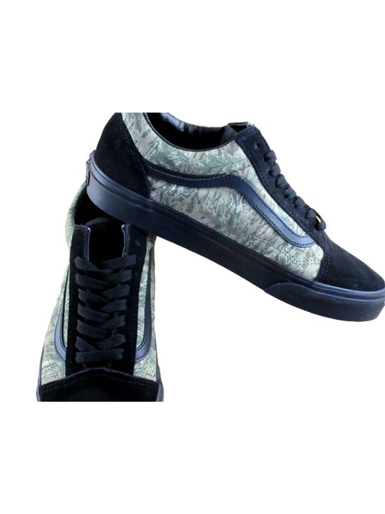 Vans Men\'s Old Skool Black Camouflage Canvas Suede Striped Shoes Size 10 NIB main image 4